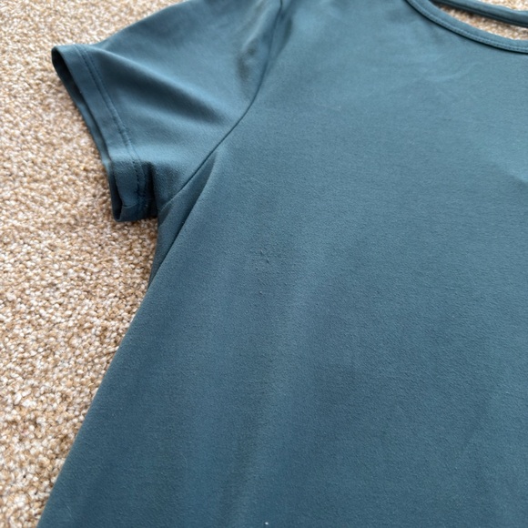 Alya Teal A-Line Dress Small Short Sleeve Stretch Casual Skater Dress - Picture 8 of 10